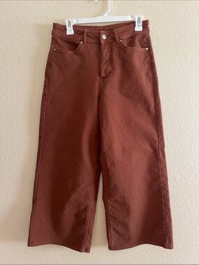 CALIA by Carrie Underwood Wide-Leg High-Rise Jeans — Rust